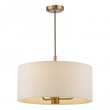 Adonis Linen Shade 3 Light Pendant