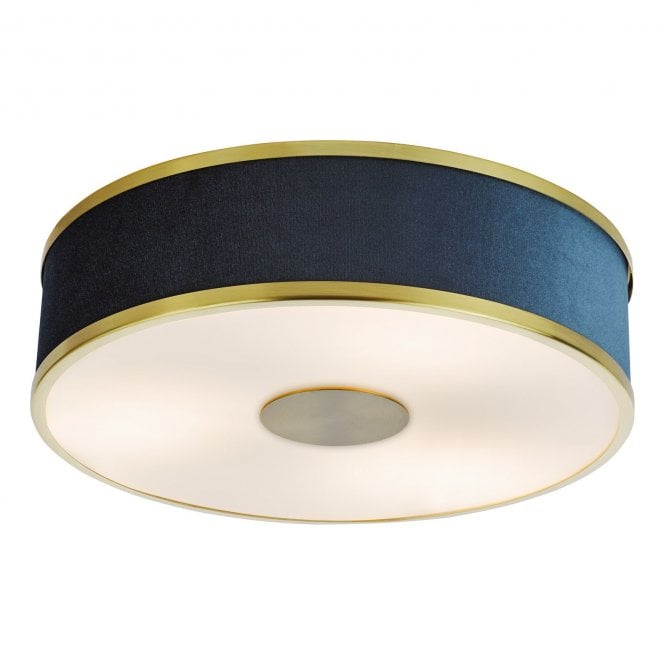 Aglaia Fabric and Metal 3 Light Flush