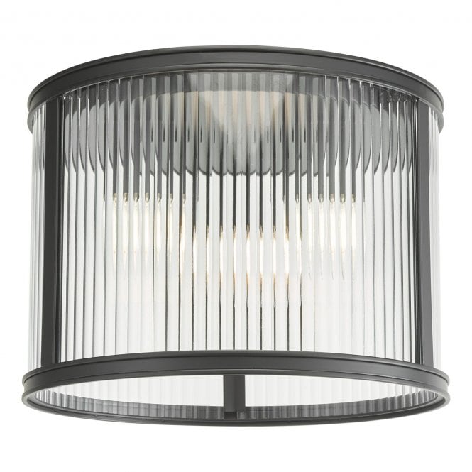 Antheia Ribbed Glass 3 Light Flush
