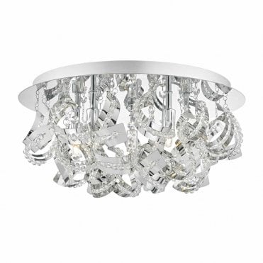 Ard 5lt Flush Polished Chrome & Crystal Beads