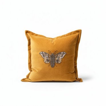 Beetle Sequin Mustard Cushion