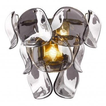 Briseis Smoked Glass 3 Light Wall Light