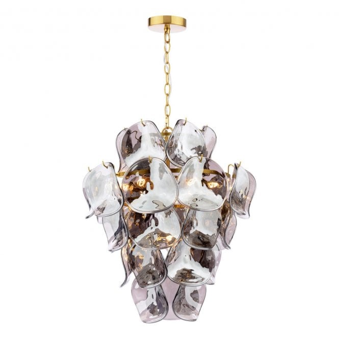 Briseis Smoked Glass 8 Light Pendant