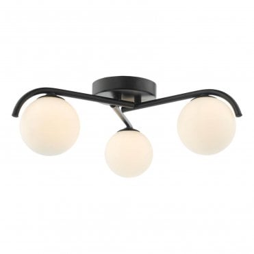 Calliope Opal Glass 3 Light Flush