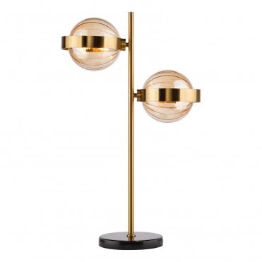 Cassia Ribbed Glass 2 Light Table Lamp