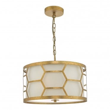 Cullin 3 Light Pendant Gold With Ivory Shade