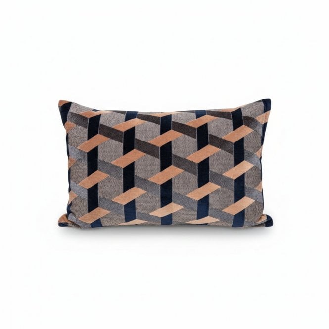 Delany Blush/Navy Velvet Cushion
