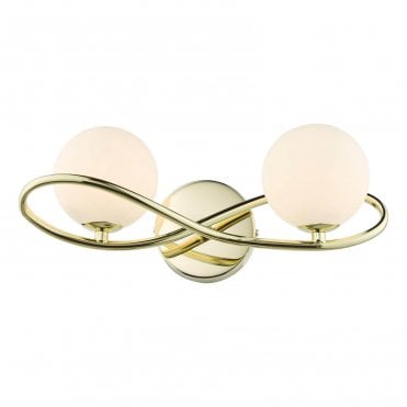 Eos Glass and Metal 2 Light Wall Light