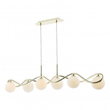 Eos Glass and Metal 6 Light Bar Pendant