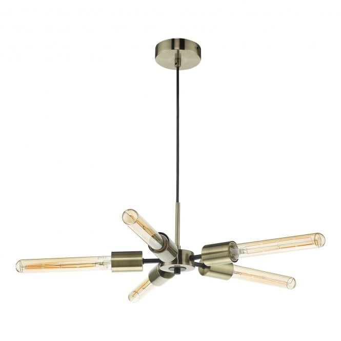 Erne 5 Light Pendant Antique Brass Matt Black