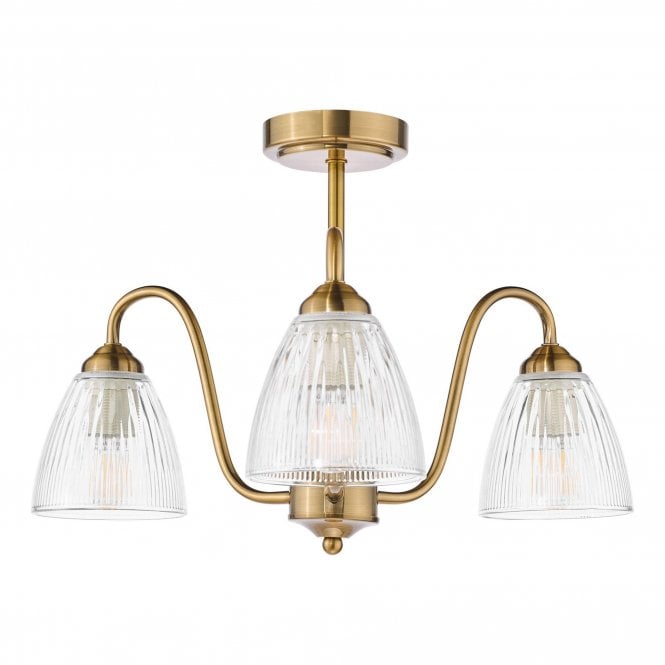 Gideon 3 Light Semi Flush