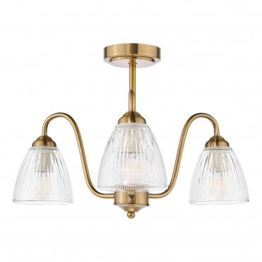 Gideon 3 Light Semi Flush