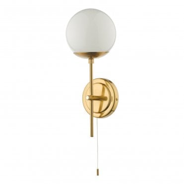 Gill Wall Light Natural Brass Opal Glass