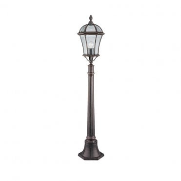 Gillean Outdoor Post Rustic Brown & Glass 140cm