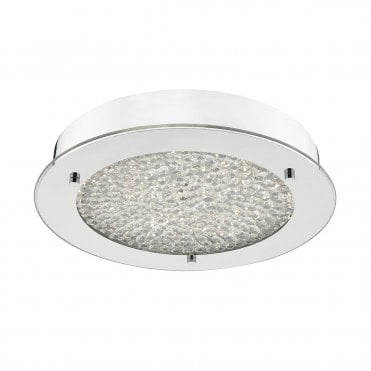 Goil Small Bathroom Flush Polished Chrome Crystal Light LED IP44