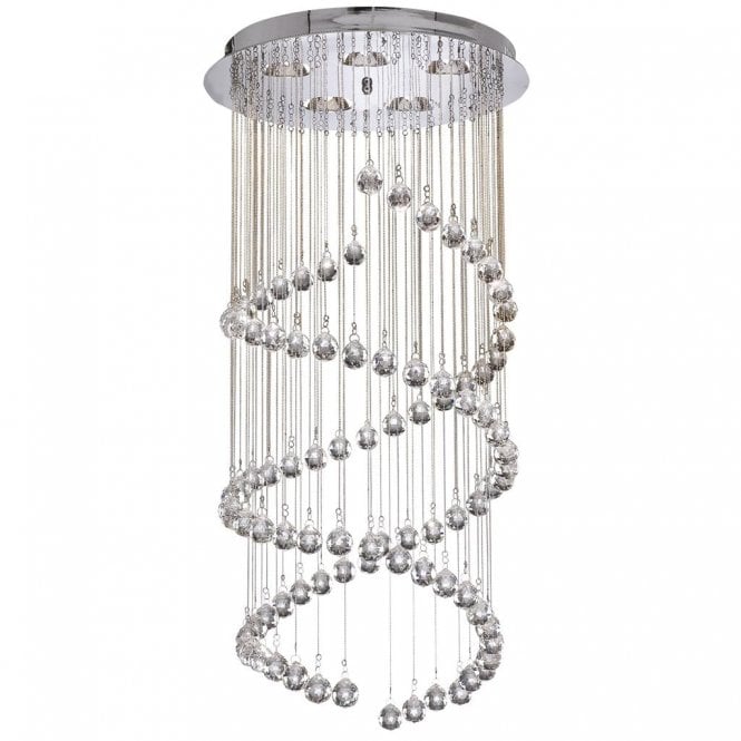 Hastings 5Lt Multi Drop Spiral Pendant Chrome