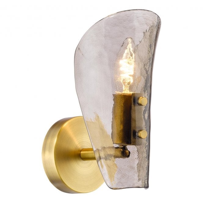 Hebe Tea Smoked Glass Adjustable Wall Light