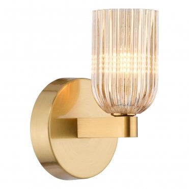 Helios Ribbed Glass Bathroom Wall Light