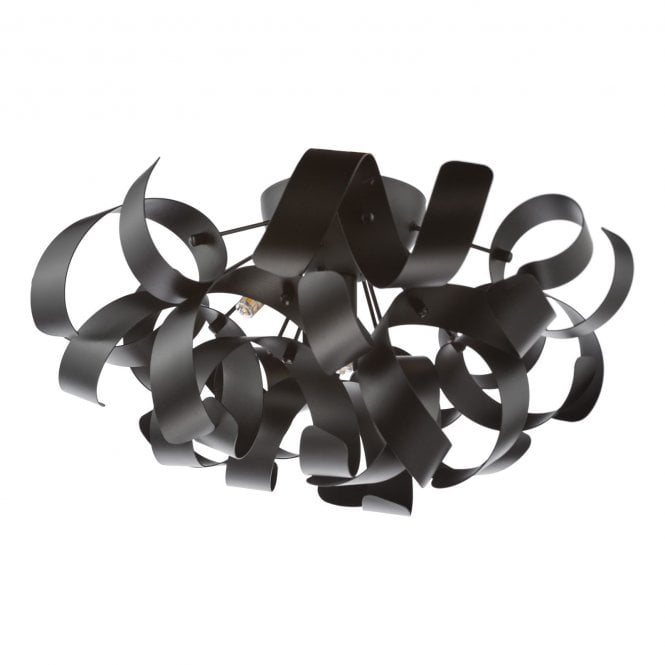 Ireby Black 4 Light Flush Ceiling Light