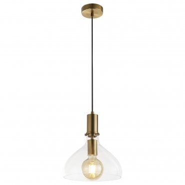 Langdale Pendant Brass & Glass