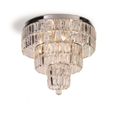Langley 6Lt Flush Chrome & Clear Crystal