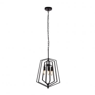 Lowick II 3Lt Ceiling Pendant Black