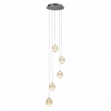 Medlock 5Lt Multi Drop Pendant Chrome