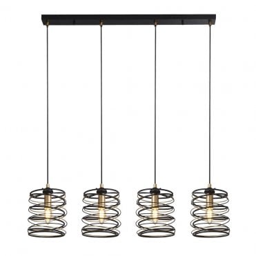 Middleton 4Lt Bar Pendant Black & Gold