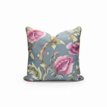 Olive Flowers Polyester Filled Cushion