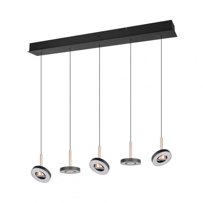 Queensford 5 Light Coffee Linear Pendant
