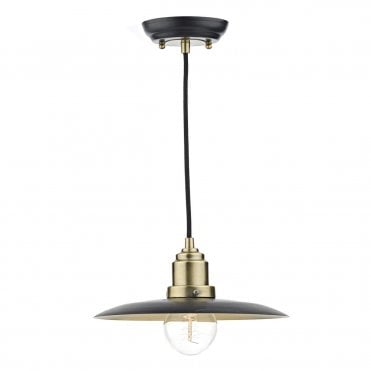 Riddon 1 Light Pendant Black Antique Brass