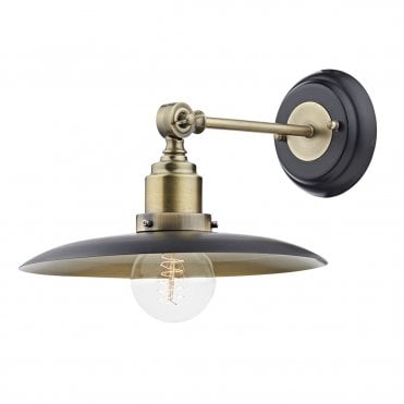 Riddon 1 Light Wall Bracket Black Antique Brass