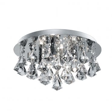 Rotherfield 4Lt Flush Chrome & Clear Crystal