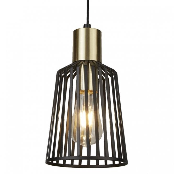 Shap Cage Pendant Black & Satin Brass