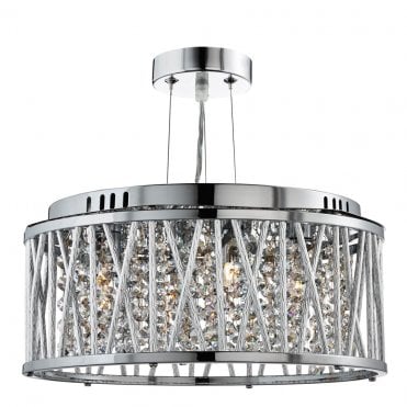 Snowdon 3Lt Pendant To Semi Flush Chrome