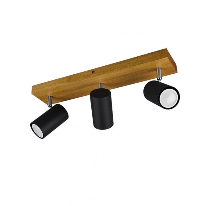 Tansley 3 Light Wood Spotlight