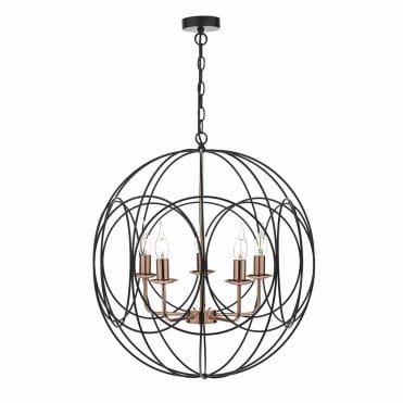 Tummel 5lt Pendant Black & Copper