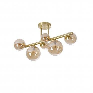 Valery 6 Light Flush Amber
