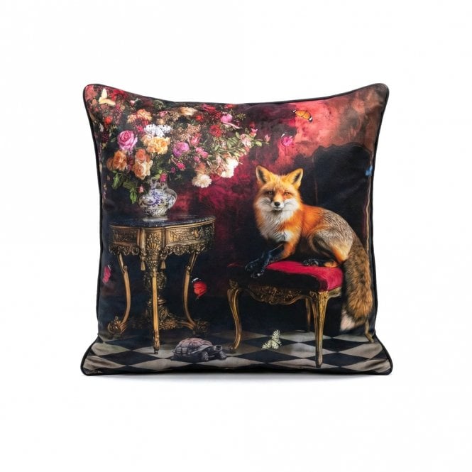 Velvet Feather Filled Fox Cushion