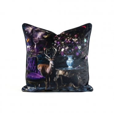 Velvet Feather Filled Stag Cushion