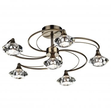 Windermere 6 Light Semi Flush